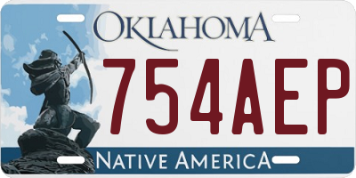 OK license plate 754AEP