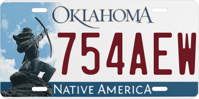 OK license plate 754AEW