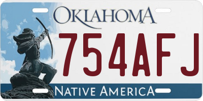 OK license plate 754AFJ