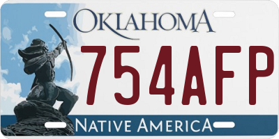 OK license plate 754AFP