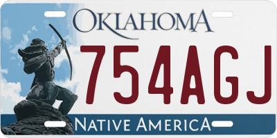 OK license plate 754AGJ