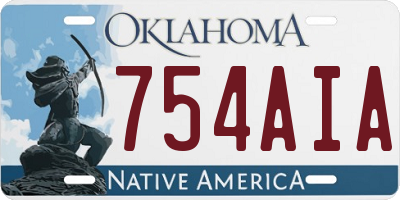 OK license plate 754AIA