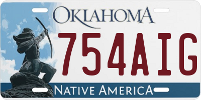 OK license plate 754AIG
