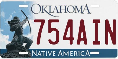 OK license plate 754AIN