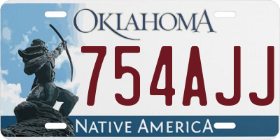 OK license plate 754AJJ