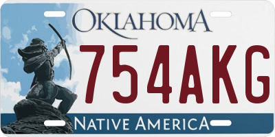 OK license plate 754AKG