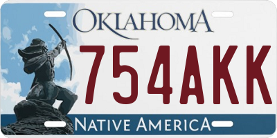 OK license plate 754AKK