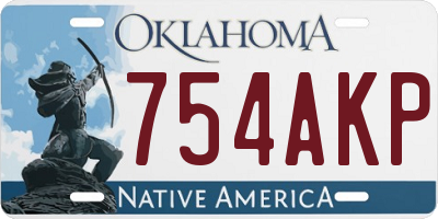OK license plate 754AKP