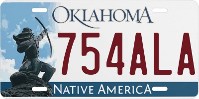 OK license plate 754ALA