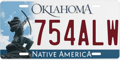 OK license plate 754ALW