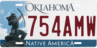 OK license plate 754AMW
