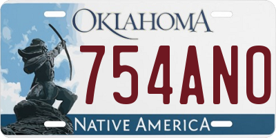 OK license plate 754ANO
