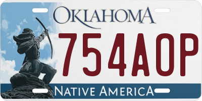 OK license plate 754AOP