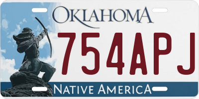 OK license plate 754APJ