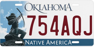 OK license plate 754AQJ