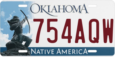 OK license plate 754AQW