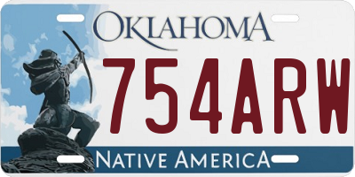 OK license plate 754ARW