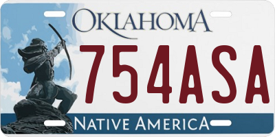 OK license plate 754ASA