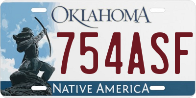 OK license plate 754ASF
