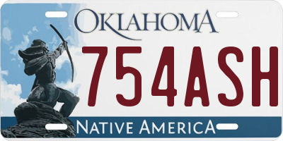 OK license plate 754ASH