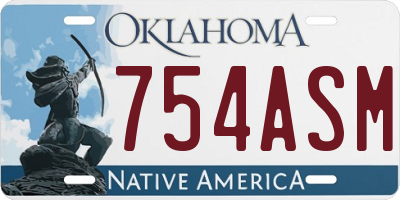 OK license plate 754ASM