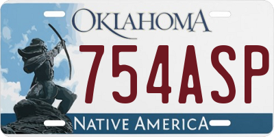 OK license plate 754ASP