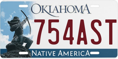 OK license plate 754AST