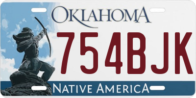OK license plate 754BJK