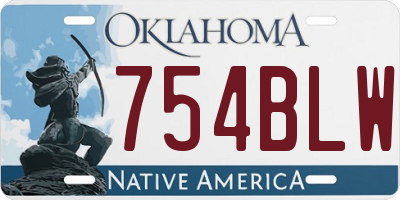 OK license plate 754BLW