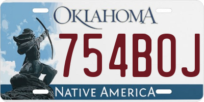 OK license plate 754BOJ