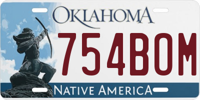 OK license plate 754BOM
