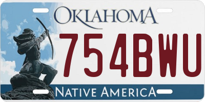 OK license plate 754BWU