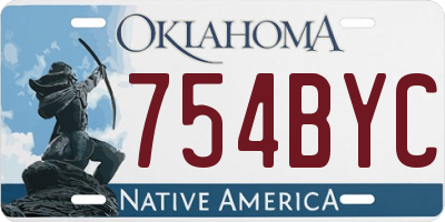 OK license plate 754BYC