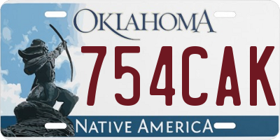 OK license plate 754CAK
