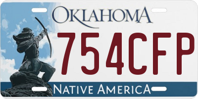 OK license plate 754CFP