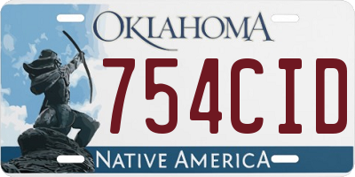 OK license plate 754CID