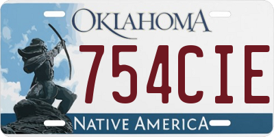OK license plate 754CIE