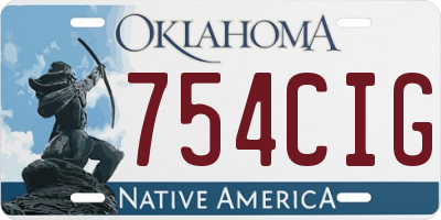 OK license plate 754CIG