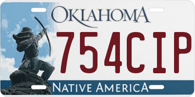 OK license plate 754CIP
