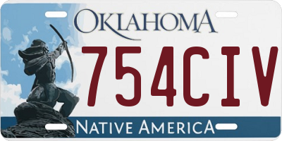 OK license plate 754CIV