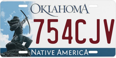 OK license plate 754CJV