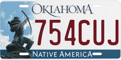 OK license plate 754CUJ