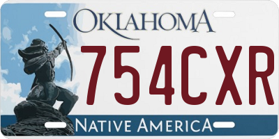 OK license plate 754CXR