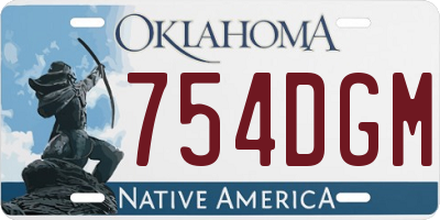 OK license plate 754DGM