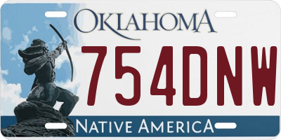 OK license plate 754DNW