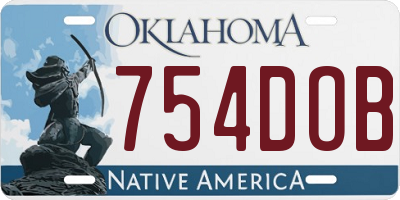 OK license plate 754DOB