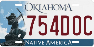 OK license plate 754DOC
