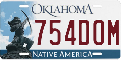 OK license plate 754DOM