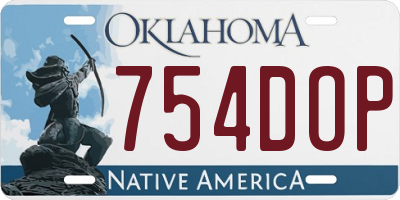 OK license plate 754DOP
