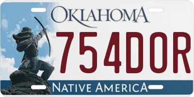 OK license plate 754DOR